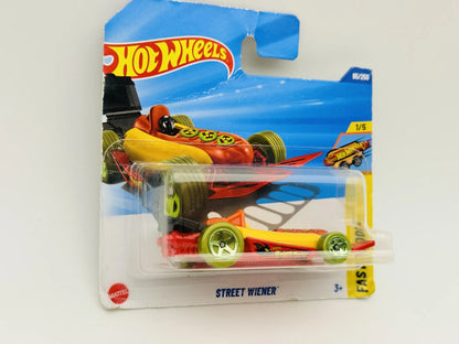 Street Wiener Hot Wheels 2025 Fast Foodie 1:64 Blister Żółty – zdjęcie 3