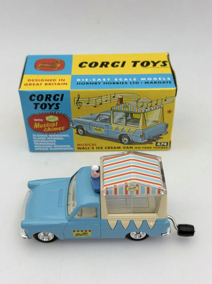 WALL'S ICE CREAM VAN ON FORD THAMES Corgi Jasnoniebieski 1:43 – zdjęcie 3