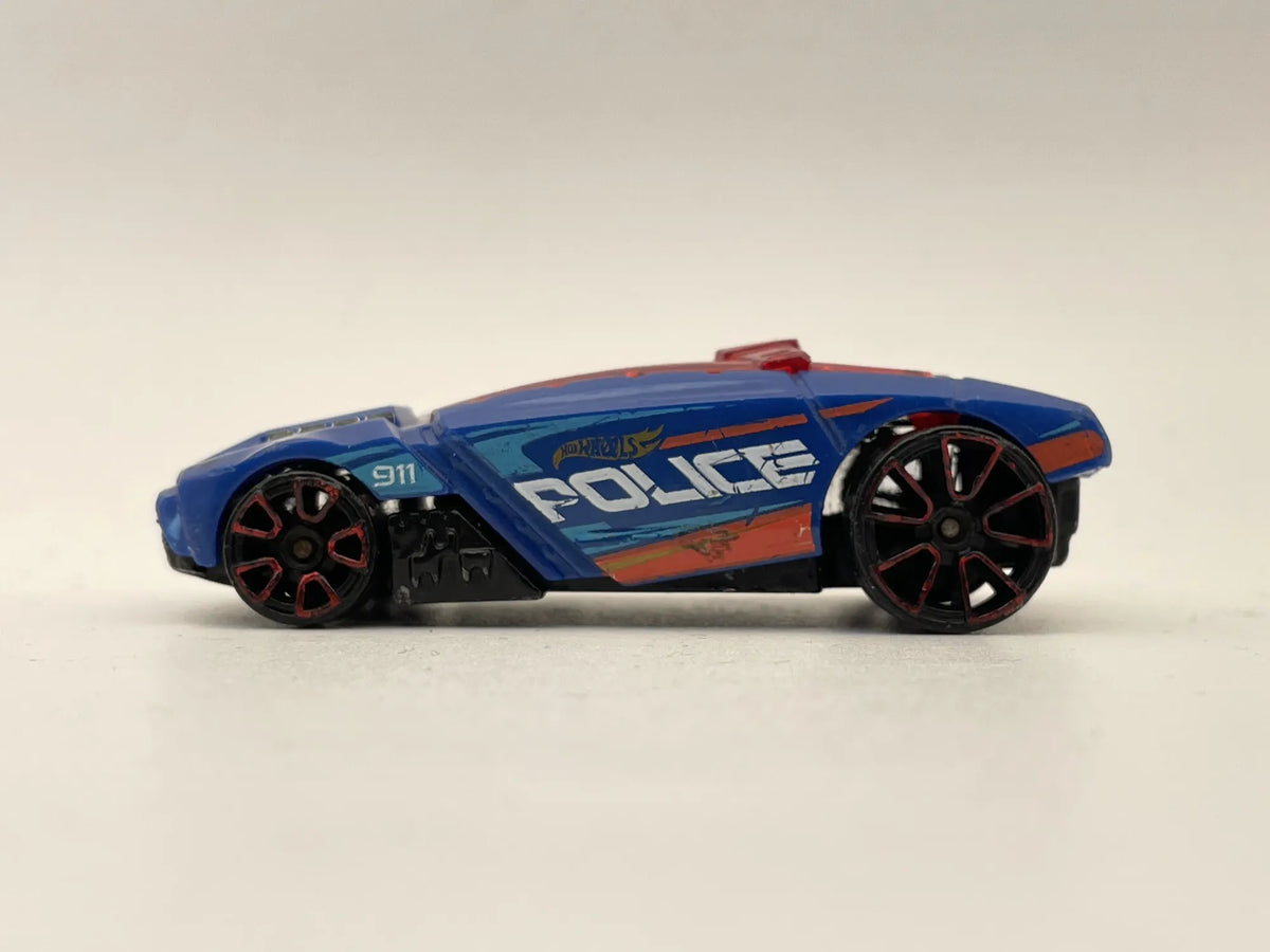 ROQUE HOG POLICE, Hot Wheels 2014, Die cast 1 NL, Niebieski, 1:64, – zdjęcie 3