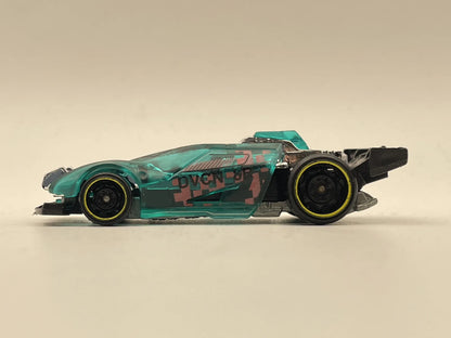 DAVANCENATOR, Hot Wheels 2020, Die cast GRX54 Zielono-Srebrny 1:64 Resoraki – zdjęcie 3