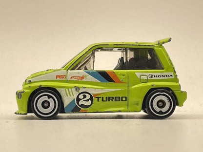 1985 HONDA CITY TURBO II, Hot Wheels 2017, Die cast FJV43, Zielony, 1:64 – zdjęcie 3