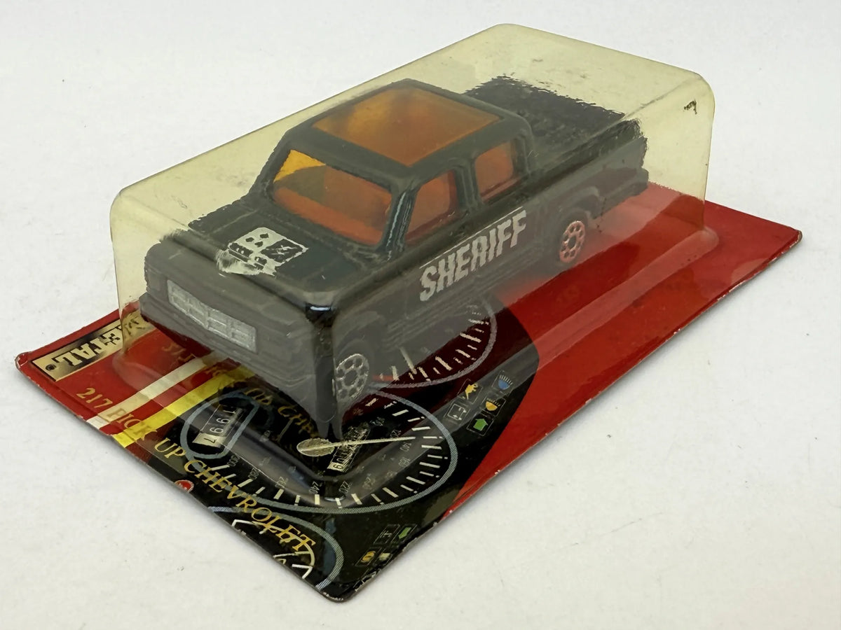 CHEVROLET PICK UP SHERIFF Policja Majorette '90 Czarny 1:64 Made in France – zdjęcie 3