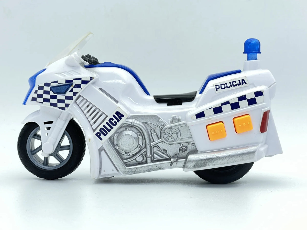 MOTOCYKL POLICYJNY, Policja, Teamsterz, Resoraki, Biało-Niebieska, 1:14 – zdjęcie 3