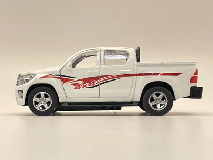 Jak Toyota Hilux Pickup 4X4, Resoraki, Die cast 1:36, biały – zdjęcie 3