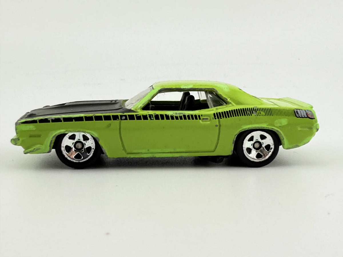 1970 PLYMOUTH AAR CUDA, Chrysler Llc, Die cast B14, Zielony, 1:64, Resoraki – zdjęcie 3