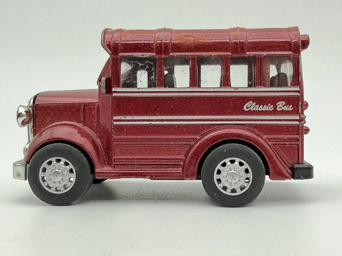 CLASSIC BUS, School Bus, Autobus, Vintage Die cast, Czerwony 1:43, Resoraki – zdjęcie 3