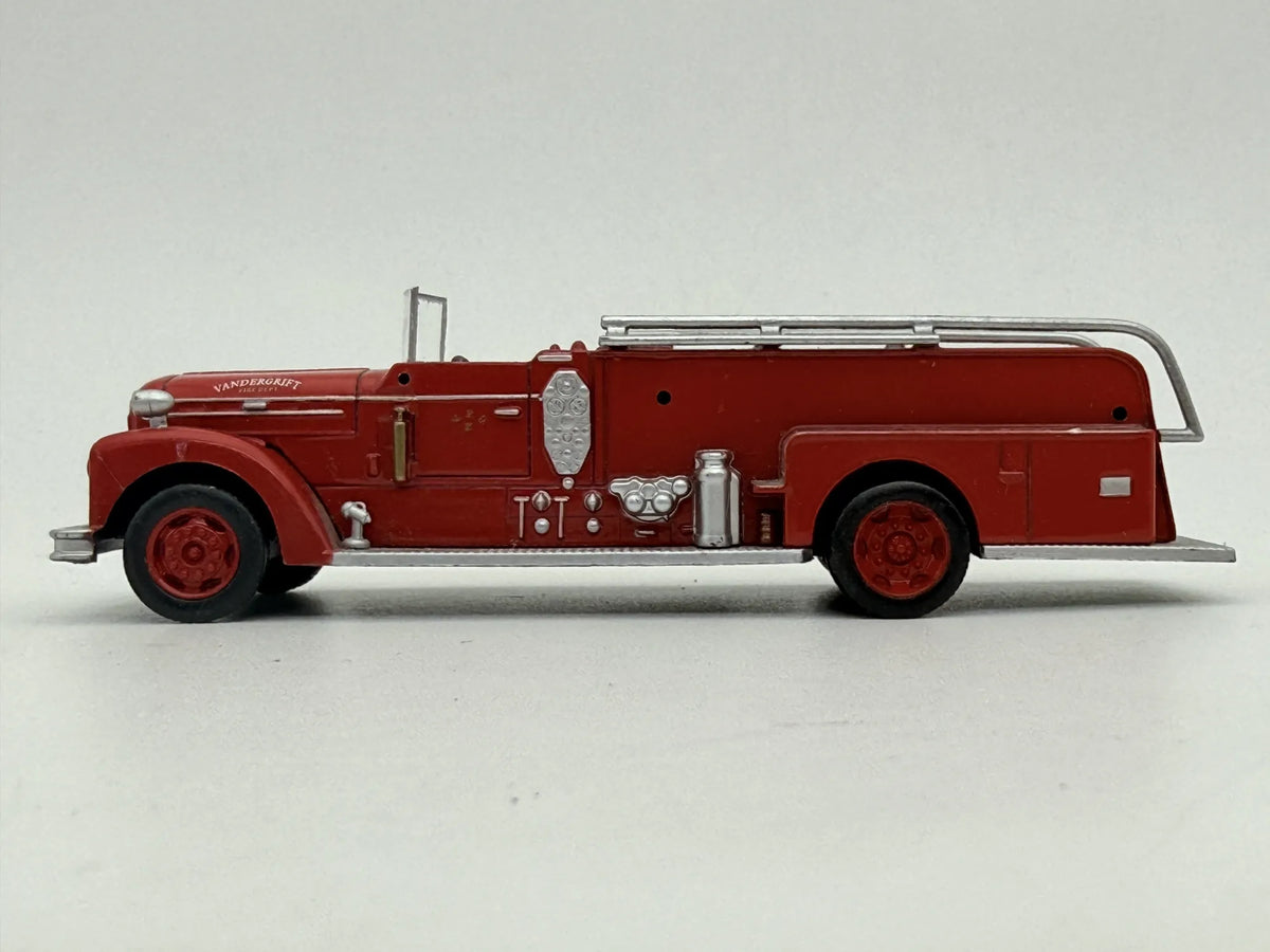1952 SEAGRAVE, Straż pożarna, Amer Com, Made in Usa, Die cast Czerwony 1:64 – zdjęcie 3