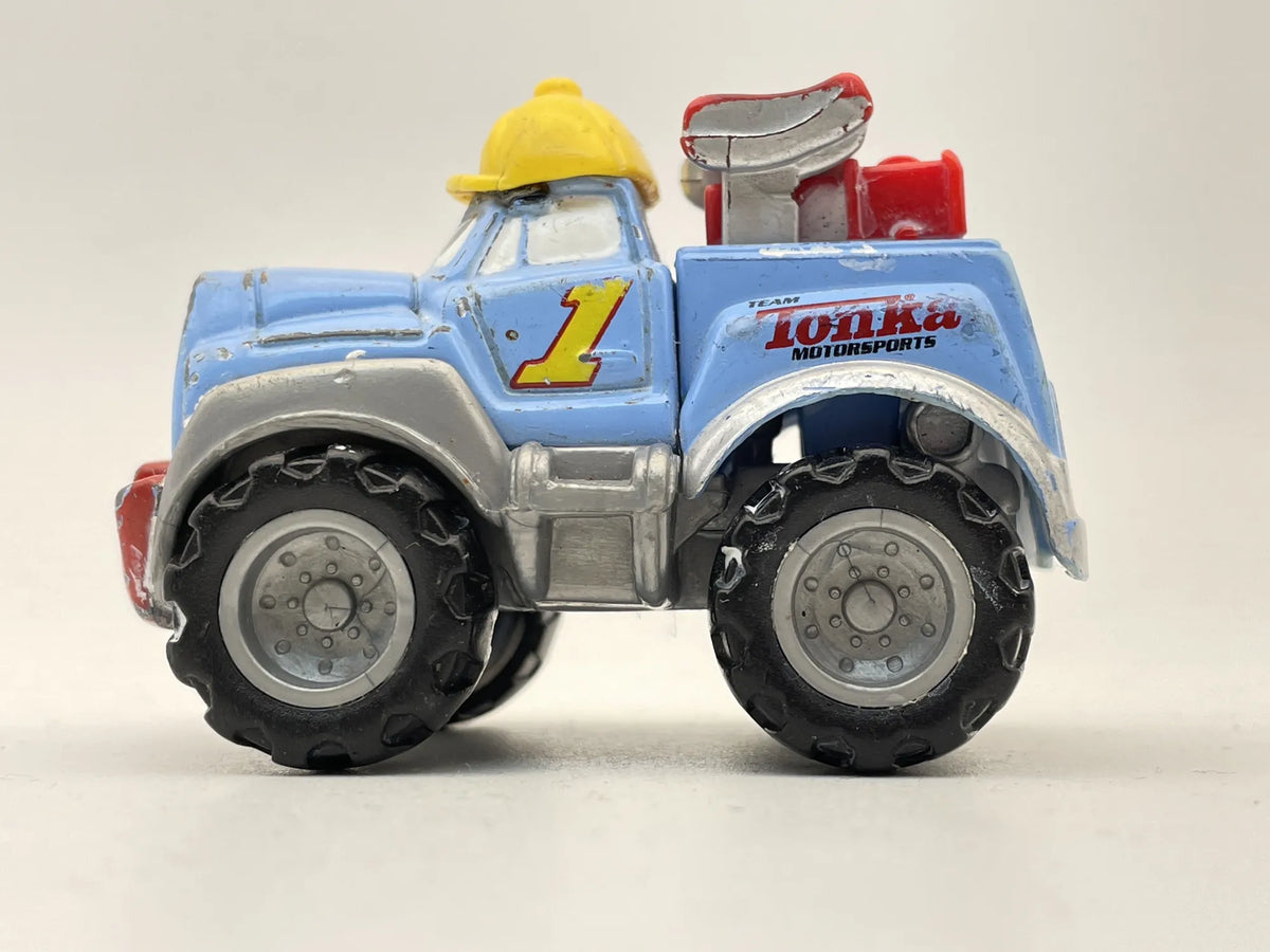 Pullback Chuck, Chuck & Friend, Tonka - Hasbro - Maisto 2000 Niebieski 1:64 – zdjęcie 3