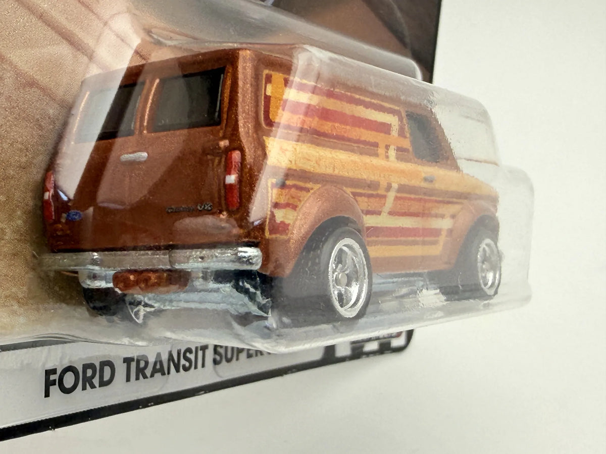 FORD TRANSIT SUPERVAN Premium Hot Wheels 2020 Pomarańczowy 1:64 – zdjęcie 3