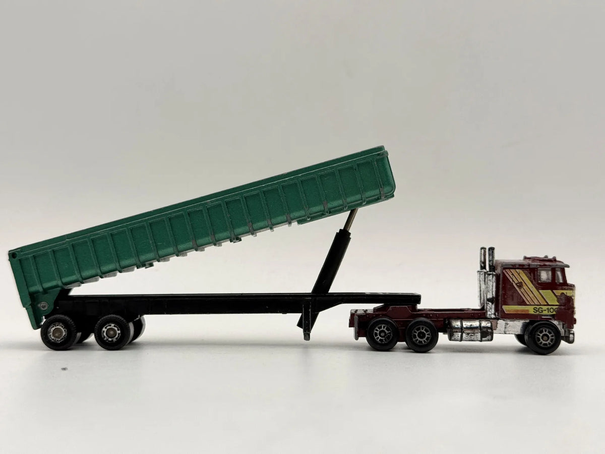 KENWORTH K100 COE Z NACZEPĄ WYWROTKA, Yatming Ok. 1983, Die cast, 1:90 – zdjęcie 3