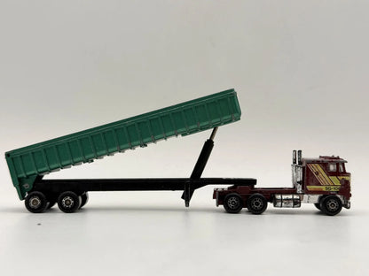 KENWORTH K100 COE Z NACZEPĄ WYWROTKA, Yatming Ok. 1983, Die cast, 1:90 – zdjęcie 3