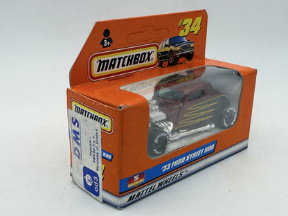 '33 FORD STREET ROD Matchbox 1997 Bordowy 1:64 – zdjęcie 3