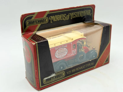 Y25 1910 RENAULT TYPE AG Matchbox 1986 Czerwony 1:38 Made in England Baker – zdjęcie 3