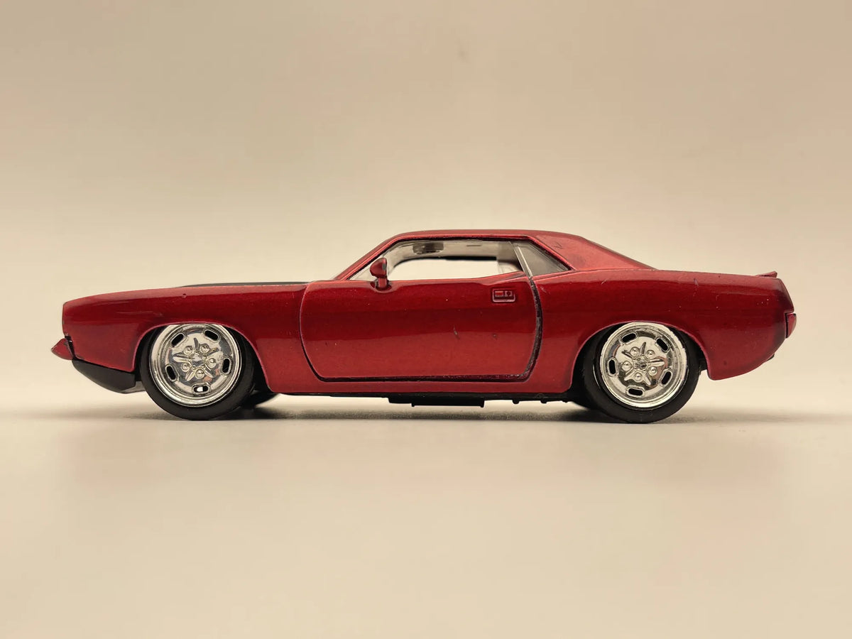 1970 PLYMOUTH BARRACUDA, Jada Toys 2017, Die cast 99001, Bordowy, 1:32 – zdjęcie 3