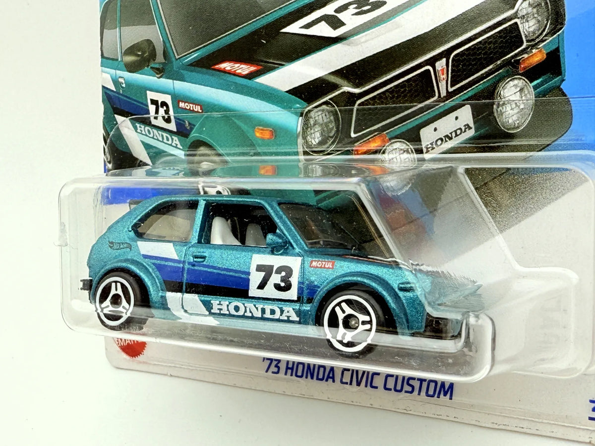 '73 Honda Civic Custom, Hot Wheels 2024 Die cast HTD62 Resoraki Turkus 1:64 – zdjęcie 3