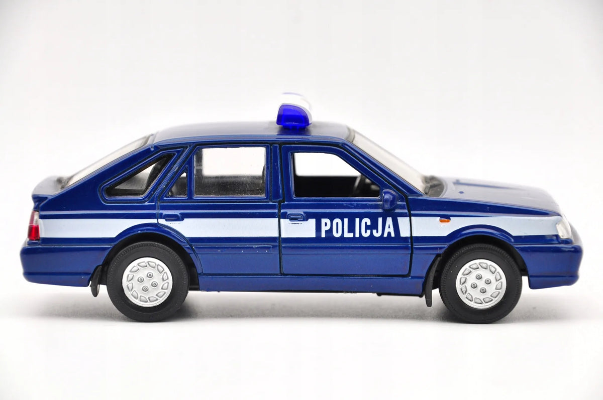 FSO Polonez Caro Plus Policja Welly 1:34 Radiowóz Biało-Niebieski – zdjęcie 3