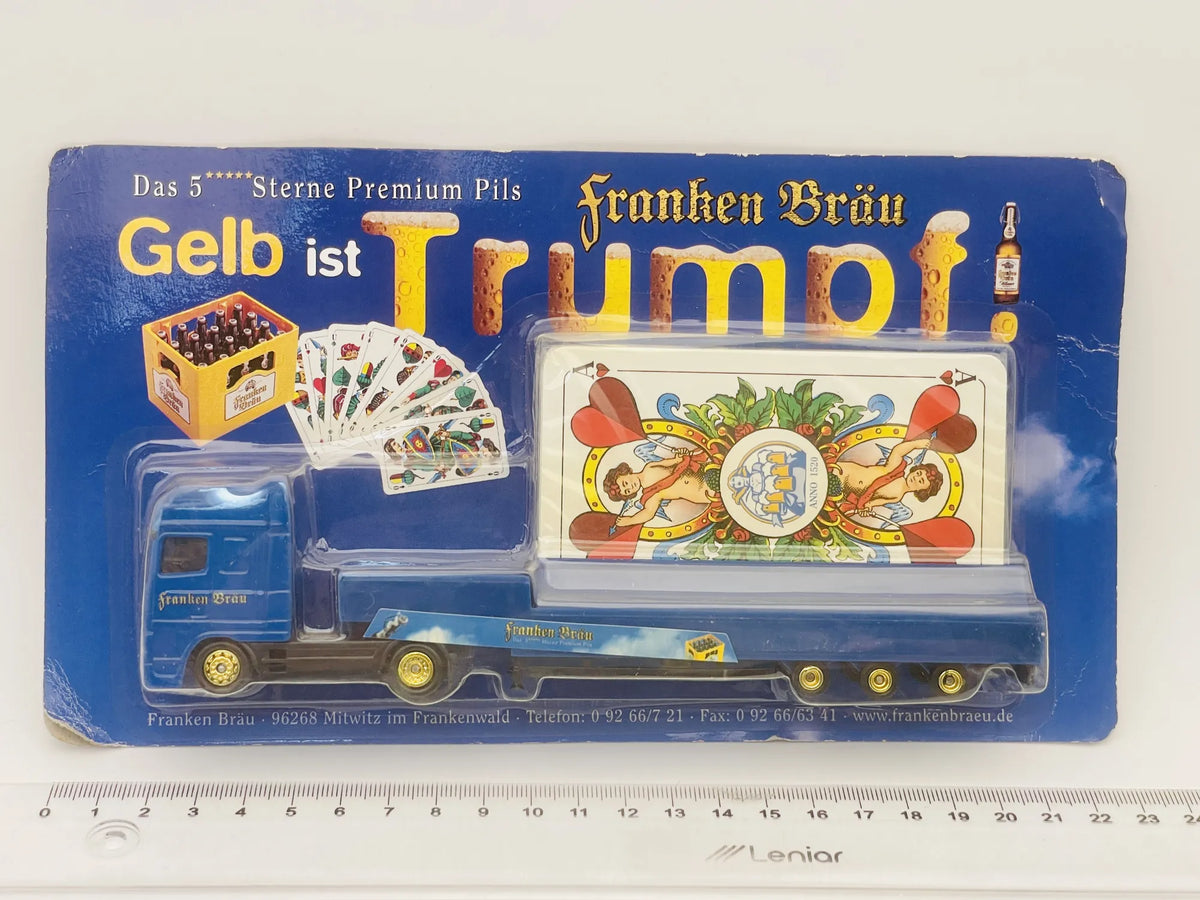 DAF 95XF Hümmer 1:87 Ciężarówka Promocyjna Franken Bräu Blister Niebieski – zdjęcie 4