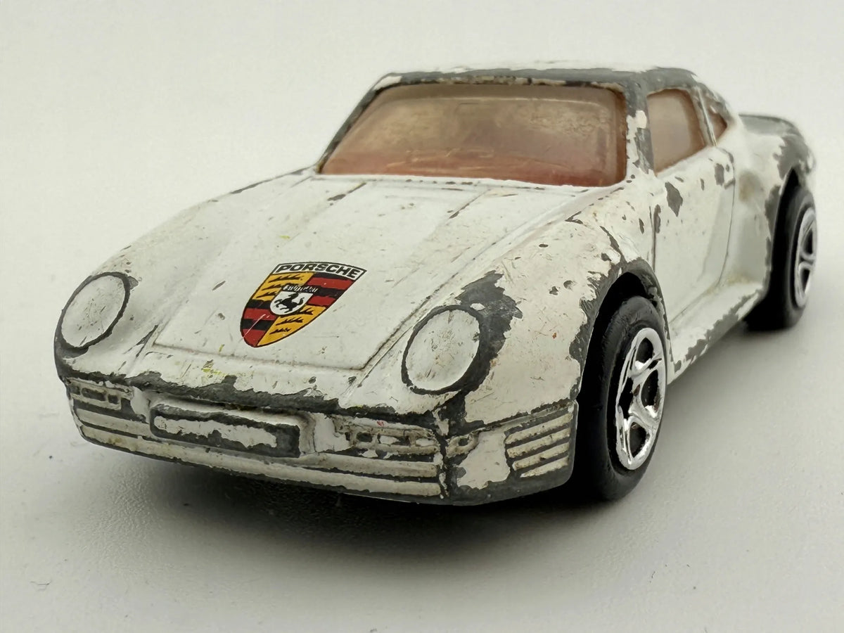 PORSCHE 959, Matchbox, Resoraki, Die cast 19, Biały, 1:64 – zdjęcie 4