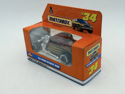 '33 FORD STREET ROD Matchbox 1997 Bordowy 1:64 – zdjęcie 4