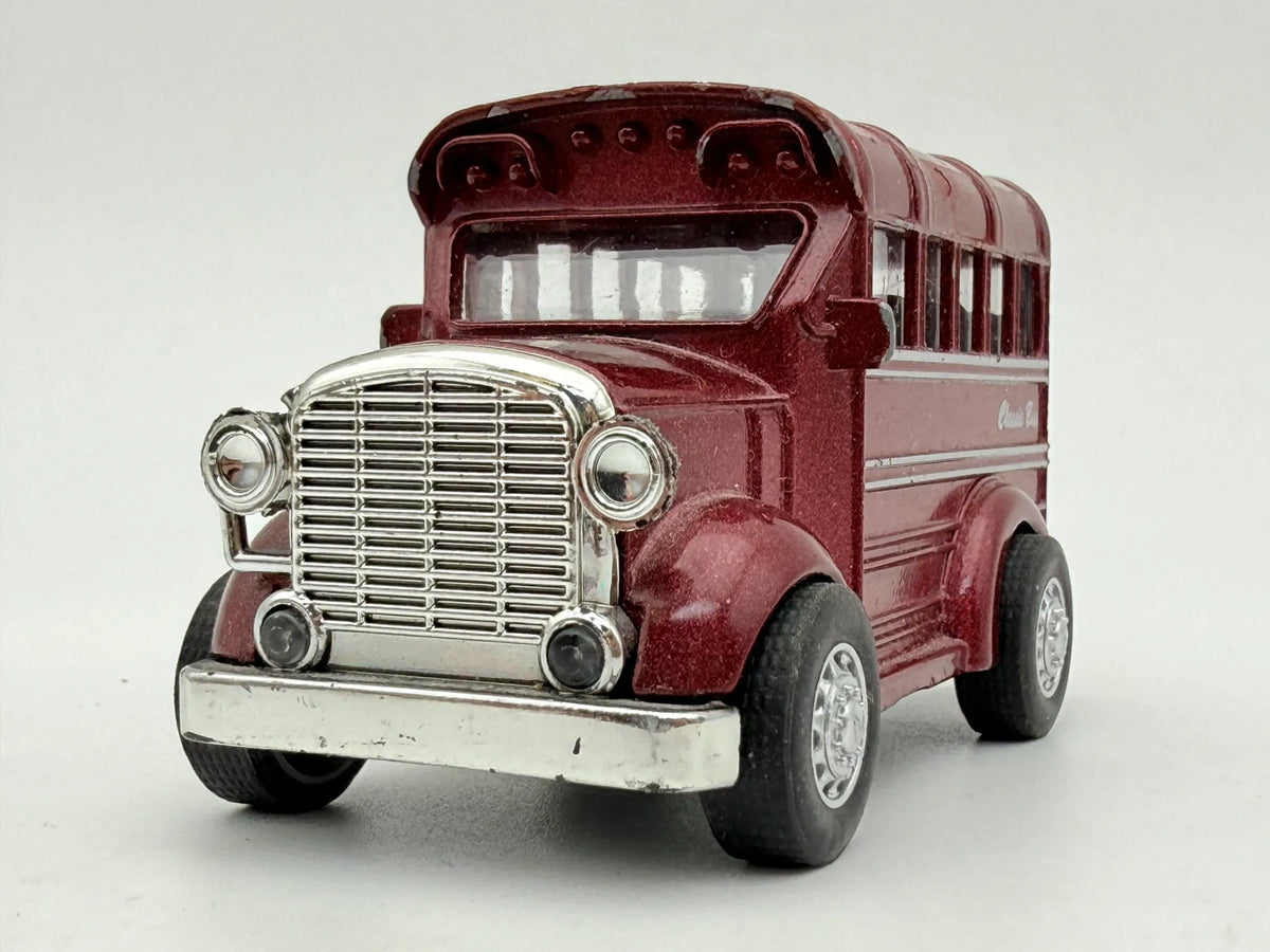 CLASSIC BUS, School Bus, Autobus, Vintage Die cast, Czerwony 1:43, Resoraki – zdjęcie 4