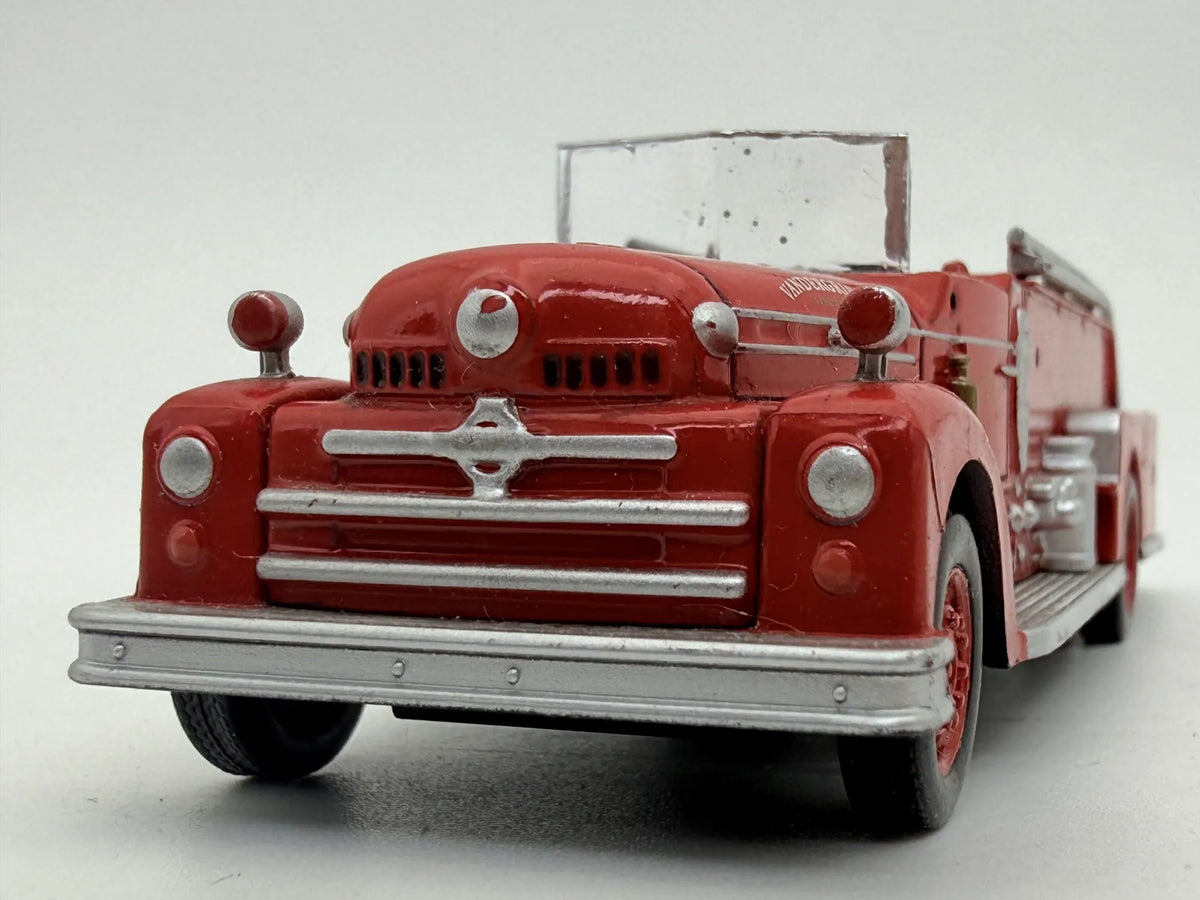 1952 SEAGRAVE, Straż pożarna, Amer Com, Made in Usa, Die cast Czerwony 1:64 – zdjęcie 4