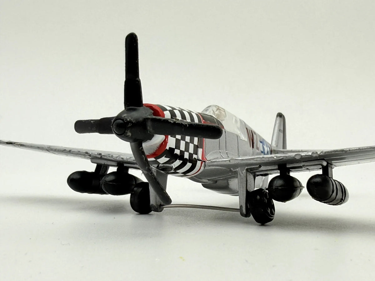 MYŚLIWIEC P-51 MUSTANG, MotorMax, Die cast 7003 193, Srebrny, 11,5 cm – zdjęcie 4