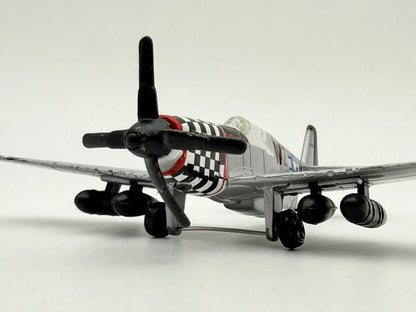 MYŚLIWIEC P-51 MUSTANG, MotorMax, Die cast 7003 193, Srebrny, 11,5 cm – zdjęcie 4