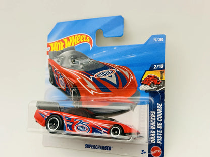 Supercharged Hot Wheels 2025 Drag Racers 1:64 NHRA Blister Czerwony – zdjęcie 4
