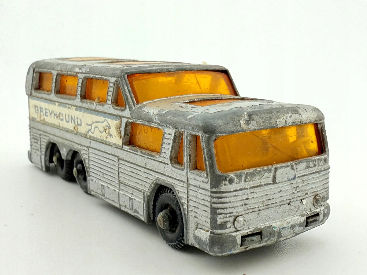 COACH BUS, Matchbox, Made in England, Die cast 66, Srebrny, 1:120, Resoraki – zdjęcie 4