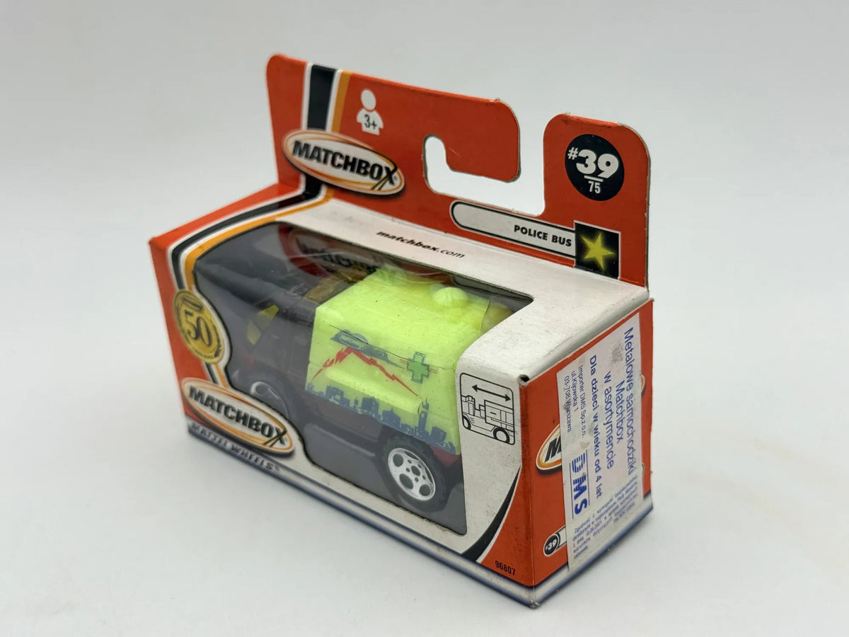POLICE BUS Mainline Policja Matchbox 2001 Zielony 1:64 – zdjęcie 4