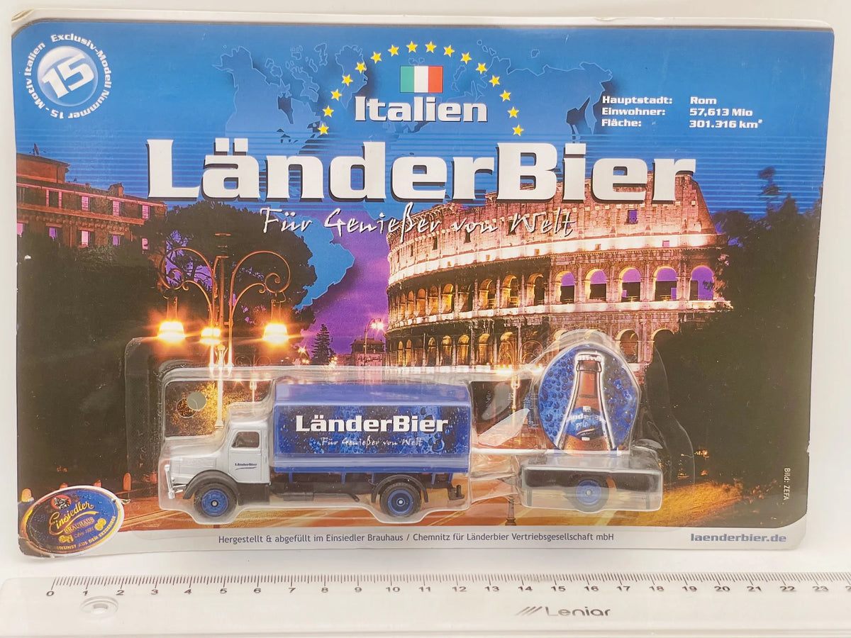 Oldtimer Classic Truck Grell 2003 1:87 Italien LänderBier Blister Reklama – zdjęcie 4