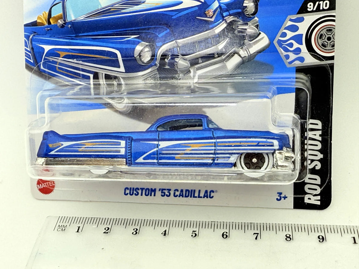 Custom '53 Cadillac, Hot Wheels 2025, Die cast HYY78, Resoraki, Niebi. 1:64 – zdjęcie 4
