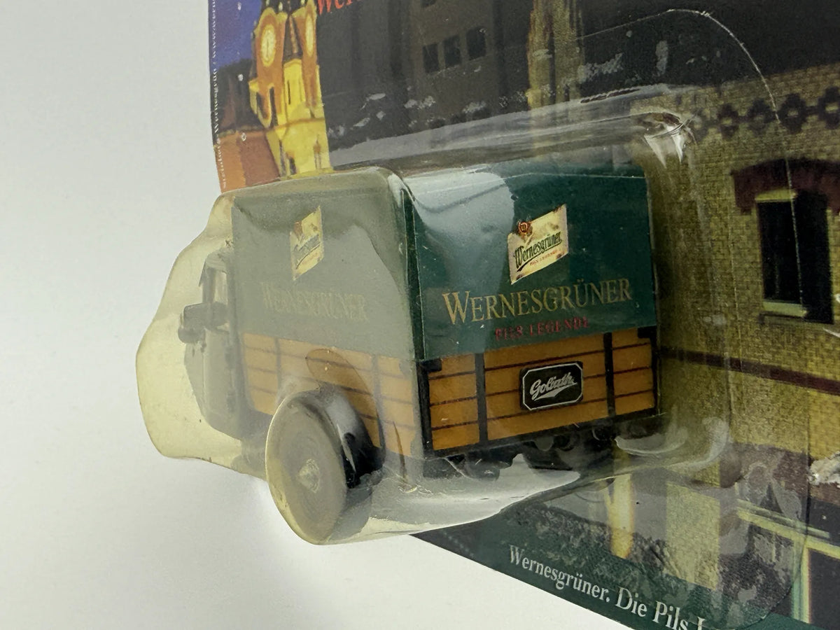 Goliath Hümmer 1:87 Ciężarówka Promocyjna Wernesgrüner Blister Zielony – zdjęcie 4
