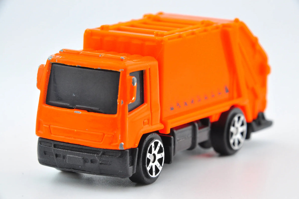 Garbage Truck (Śmieciarka), Maisto, Die cast, Resoraki, Pomarańczowy, 1:64 – zdjęcie 4