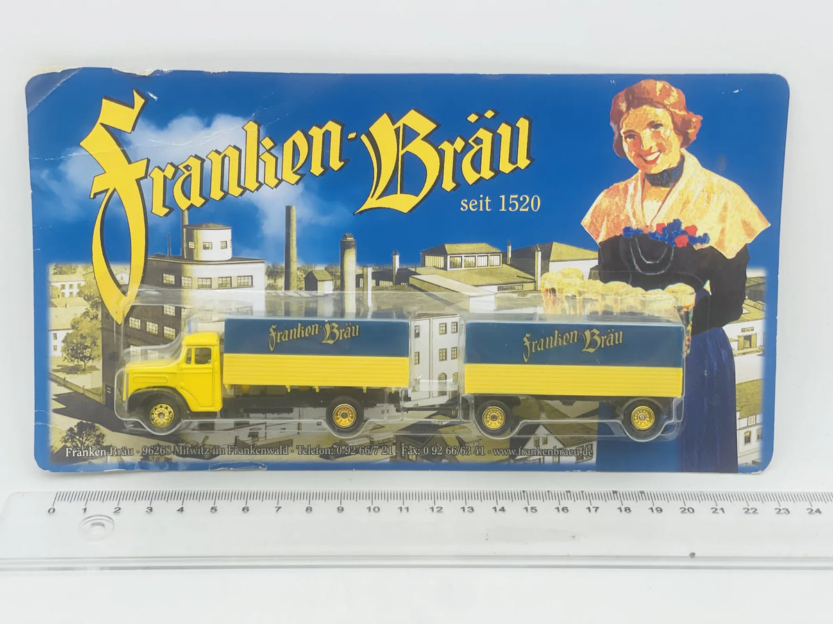 MAN Diesel Hümmer 1:87 Ciężarówka Promocyjna Franken Bräu Blister Żółty – zdjęcie 4