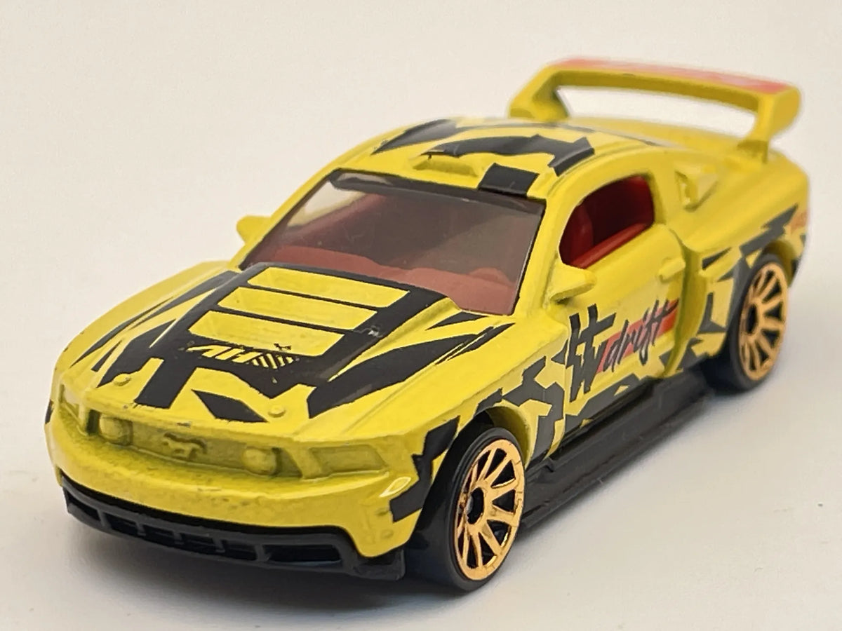 Custom '12 Ford Mustang Drift, Hot Wheels 2011, Die cast 1:64, żółty – zdjęcie 4