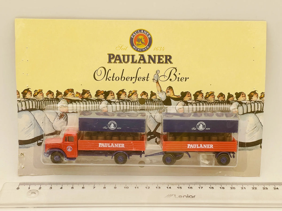 Man Oldtimer Z Przyczepą Plandekową Hümmer 1:87 Paulaner OktoberFest Bier – zdjęcie 4
