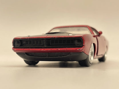 1970 PLYMOUTH BARRACUDA, Jada Toys 2017, Die cast 99001, Bordowy, 1:32 – zdjęcie 4