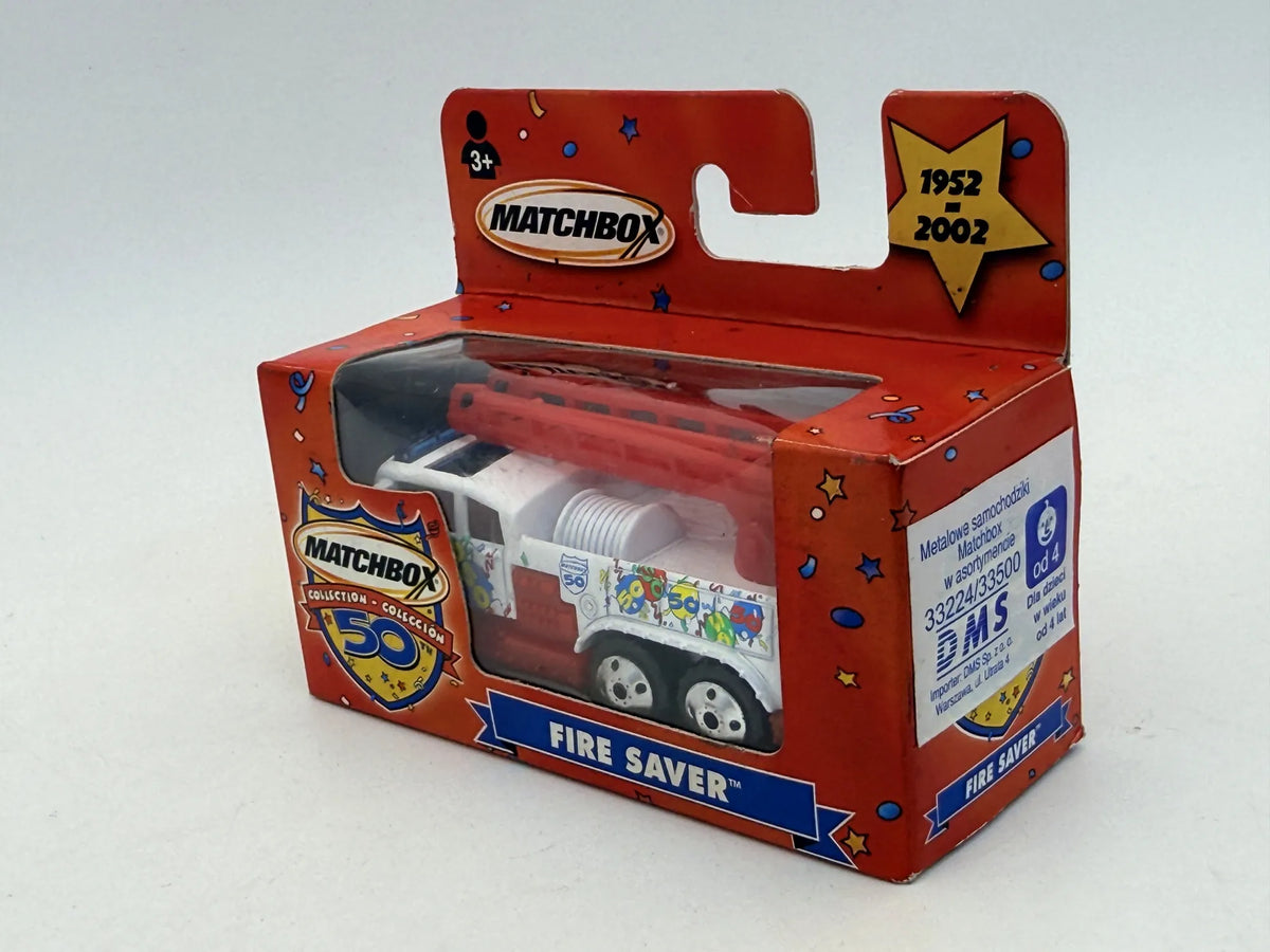 FIRE SAVER 50th Anniversary Straż pożarna Matchbox 2002 Biały 1:64 – zdjęcie 4