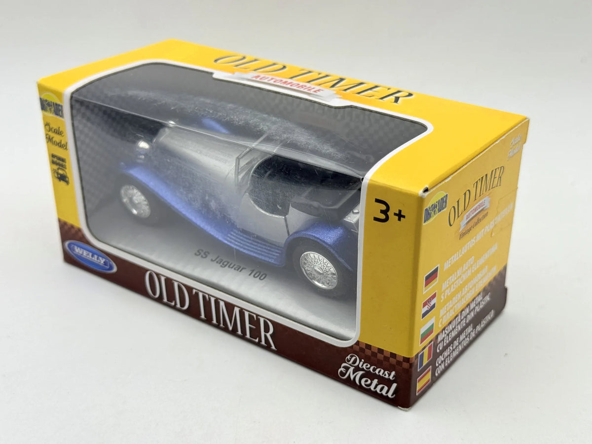 SS JAGUAR 100 Old Timer Welly Niebieski 1:31 – zdjęcie 4