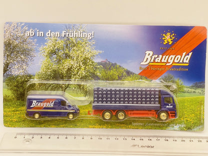 Mercedes Sprinter / Atego Grell 1:87 Ciężarówka Promocyjna Braugold Blister – zdjęcie 4
