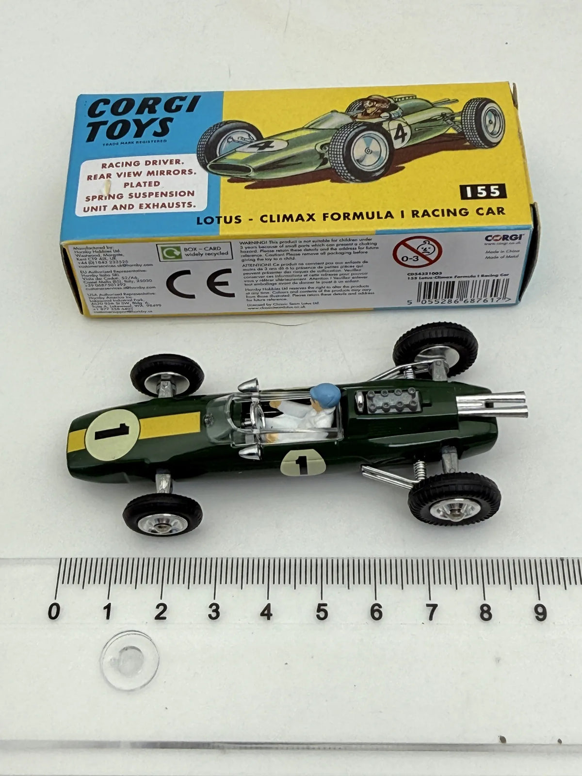LOTUS CLIMAX FORMULA 1 Corgi Ciemnozielony 1:43 Made in United Kingdom – zdjęcie 4