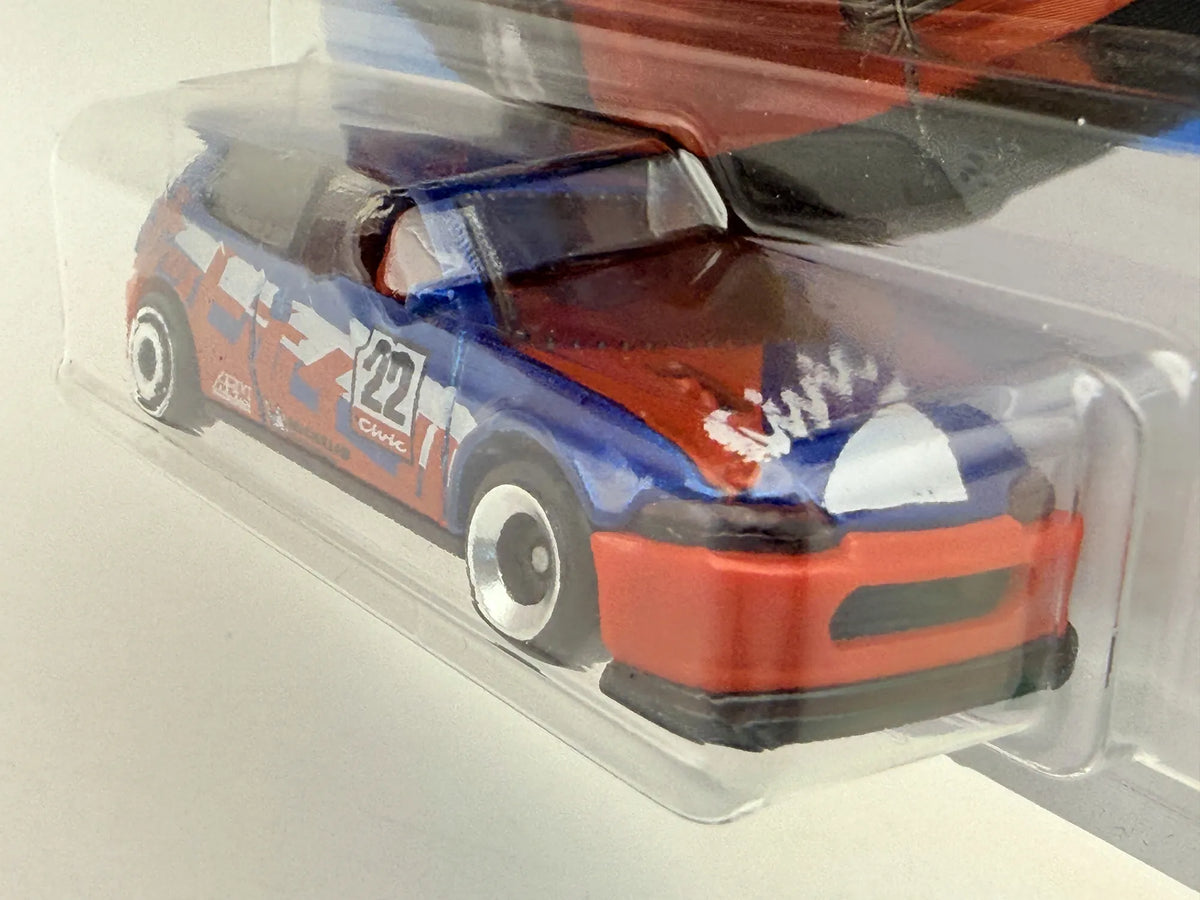 HONDA CIVIC CUSTOM Hw Reverse Rake Hot Wheels 2025 Niebieski 1:64 – zdjęcie 4
