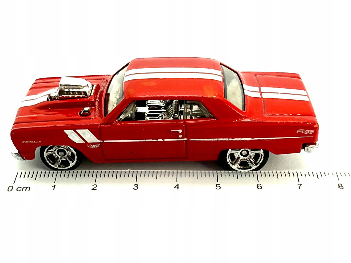 '64 Chevelle Hot Wheels 2011 Czerwony 1:64 – zdjęcie 4