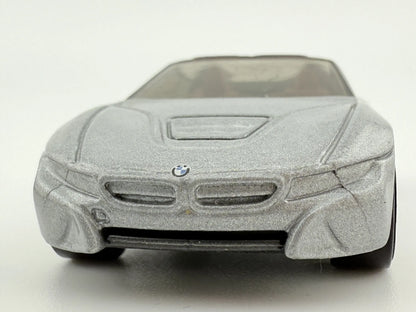 BMW i8 ROADSTER, Hot Wheels 2018, Die cast FXB49, Srebrny, 1:64, Resoraki – zdjęcie 4
