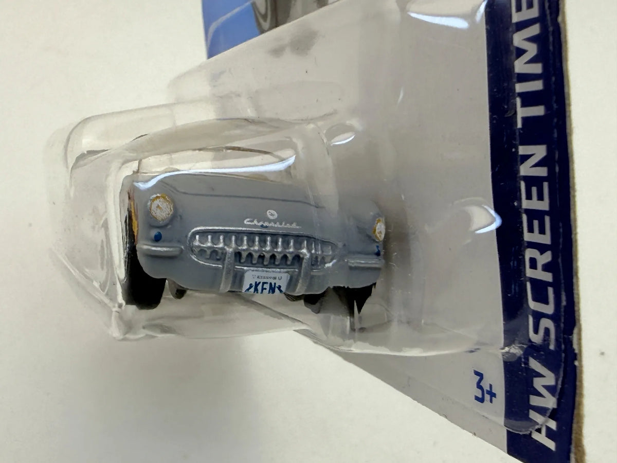1956 Corvette HW Screen Time Hot Wheels 2021 Srebrny 1:64 – zdjęcie 4
