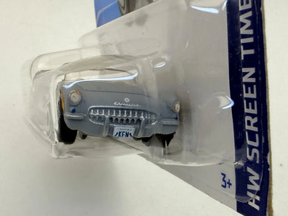 1956 Corvette HW Screen Time Hot Wheels 2021 Srebrny 1:64 – zdjęcie 4