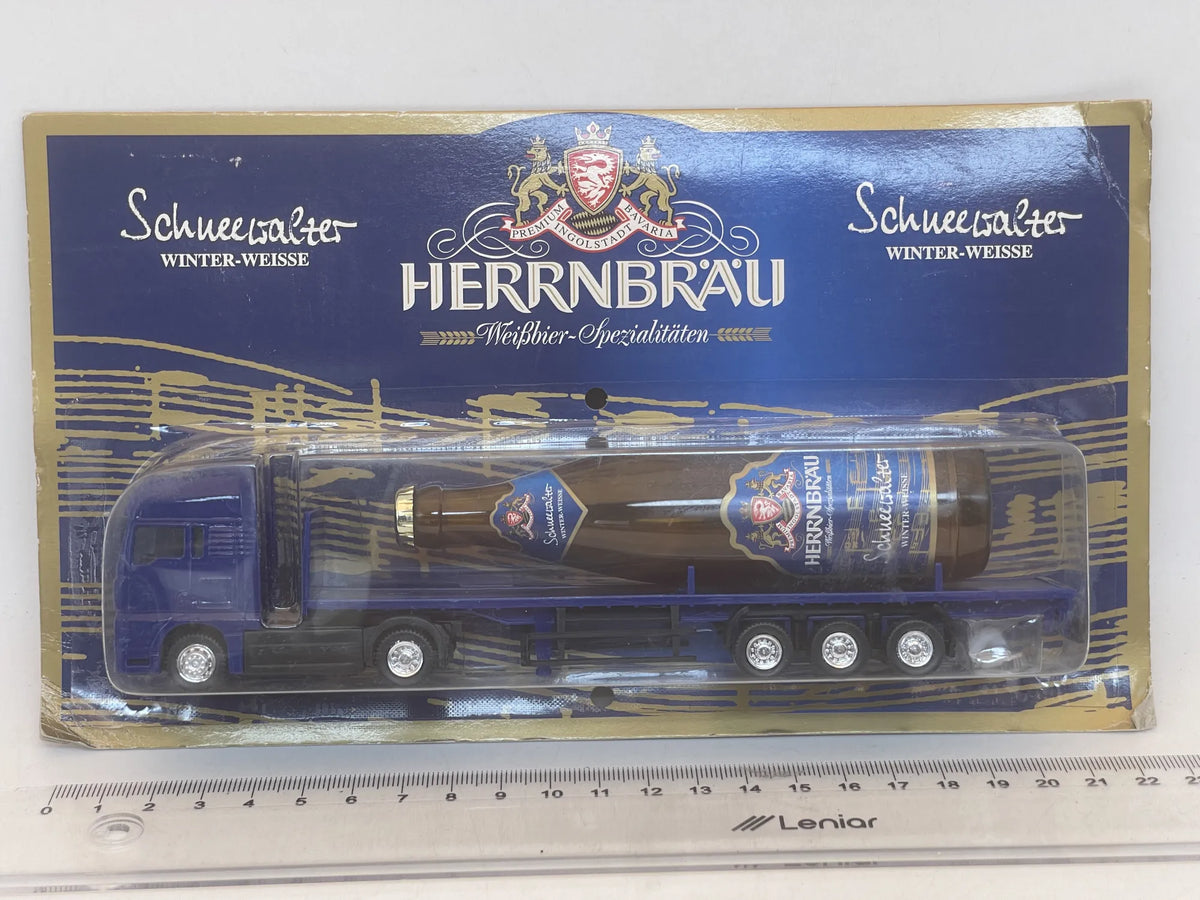 MAN TRUCK Hümmer 1:87 Niebieski Blister Reklama Butelka Piwa Herrnbrau – zdjęcie 4