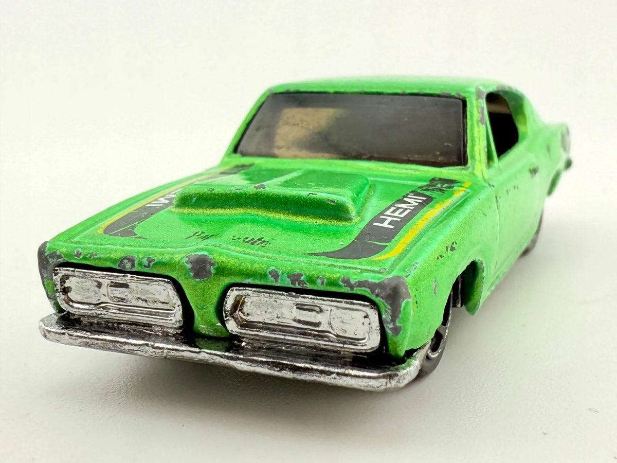 PLYMOUTH HEMI CUDA, Hot Wheels, Resoraki, Die cast E03, Zielony, 1:64 – zdjęcie 4