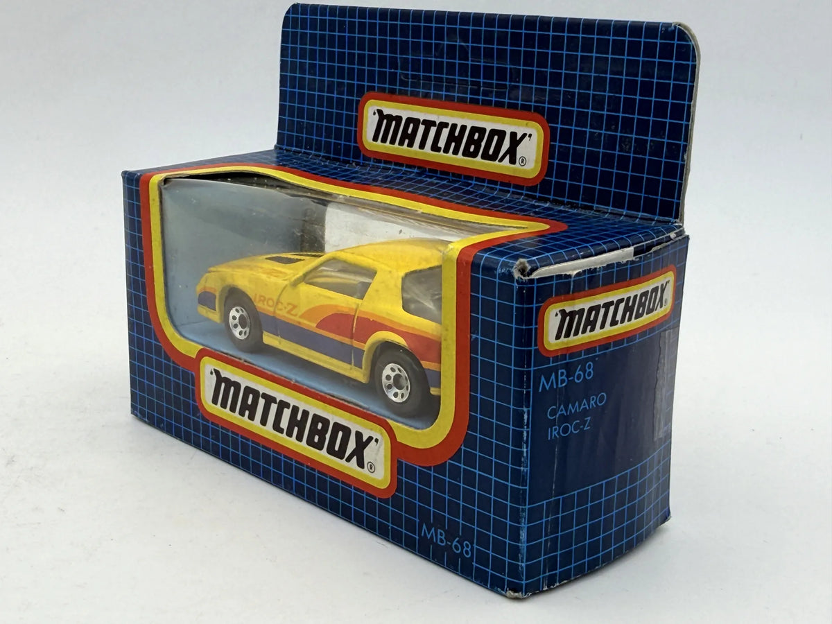 CHEVROLET CAMARO IROC-Z Mainline Matchbox 1987 Żółty 1:64 Made in Macau – zdjęcie 4